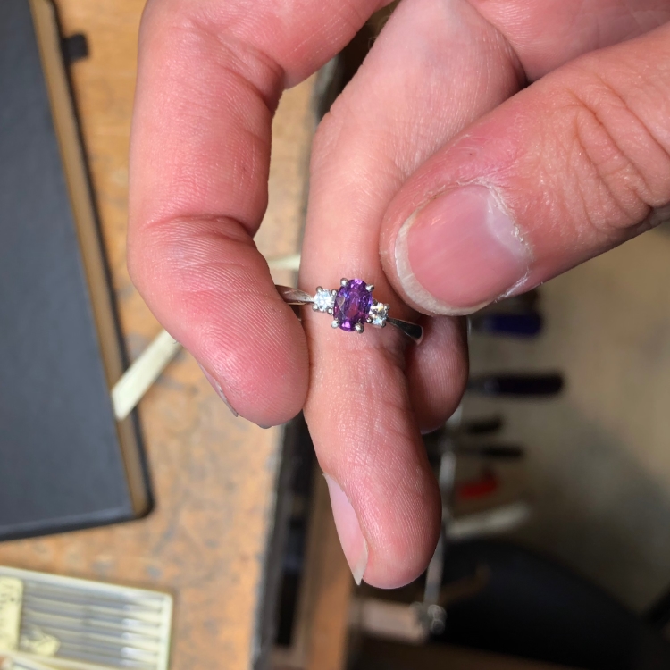 Sapphire trilogy ring