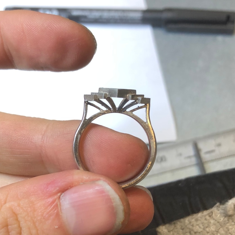 Terraced ring assembled