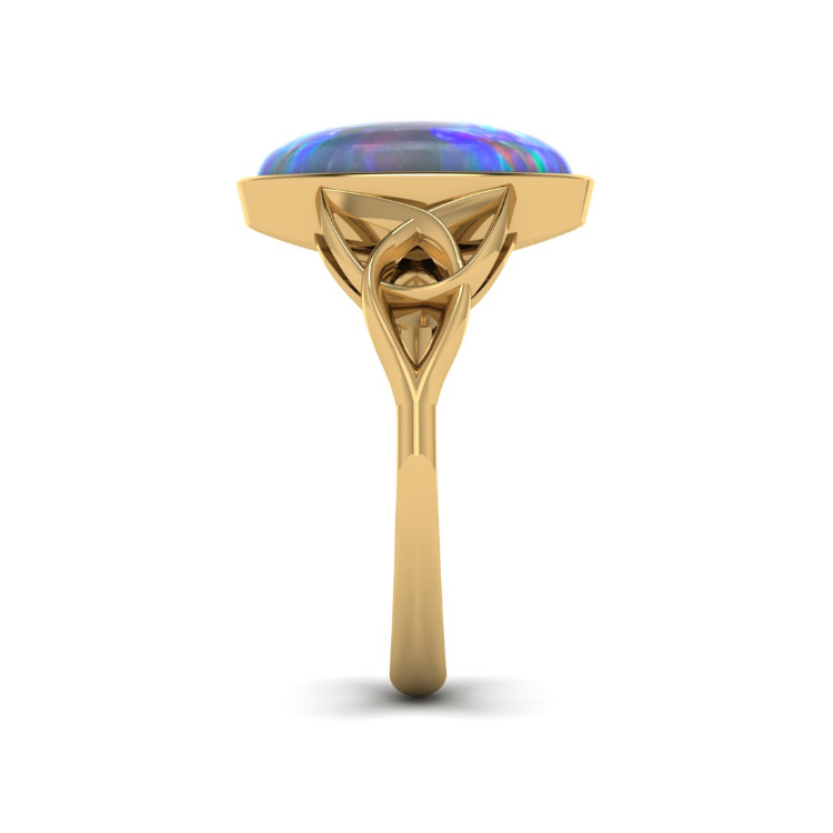 Celtic Opal Ring Side View