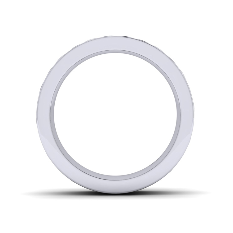 Platinum Celtic Round Knot Men's Wedding Ring Through Finger View