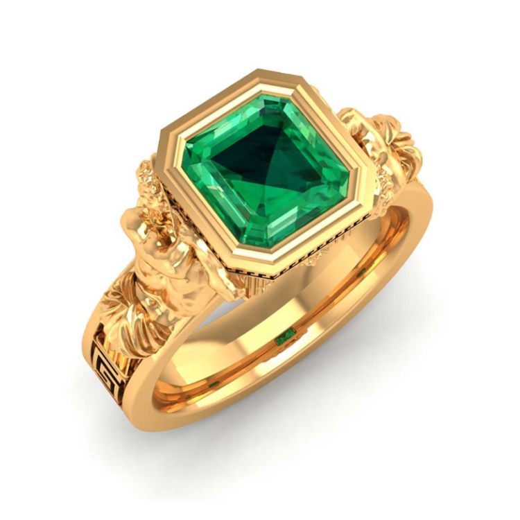 24ct Gold Earlier Greek Ring Design Perspective View