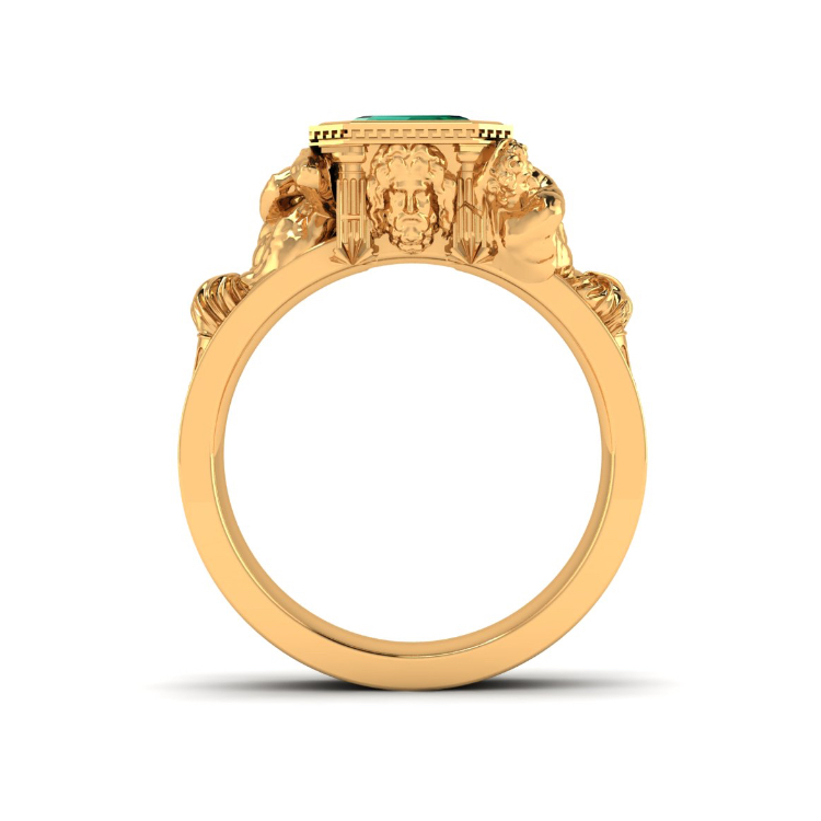 24ct Gold Earlier Greek Ring Design Through Finger View