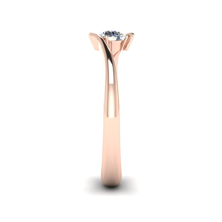 18ct Rose Gold Solitaire Diamond Engagement Ring Side View