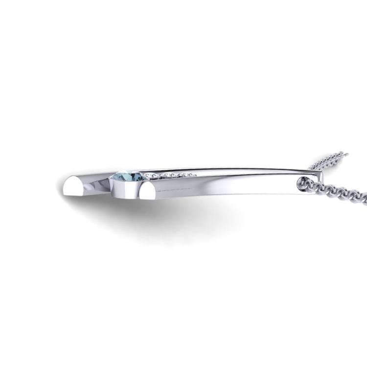 Grass Straw Bespoke Platinum Pendant Side View