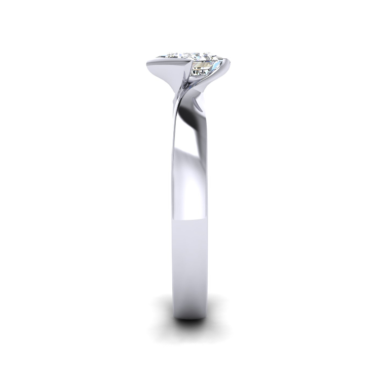 Platinum Ribbon Ring Side View