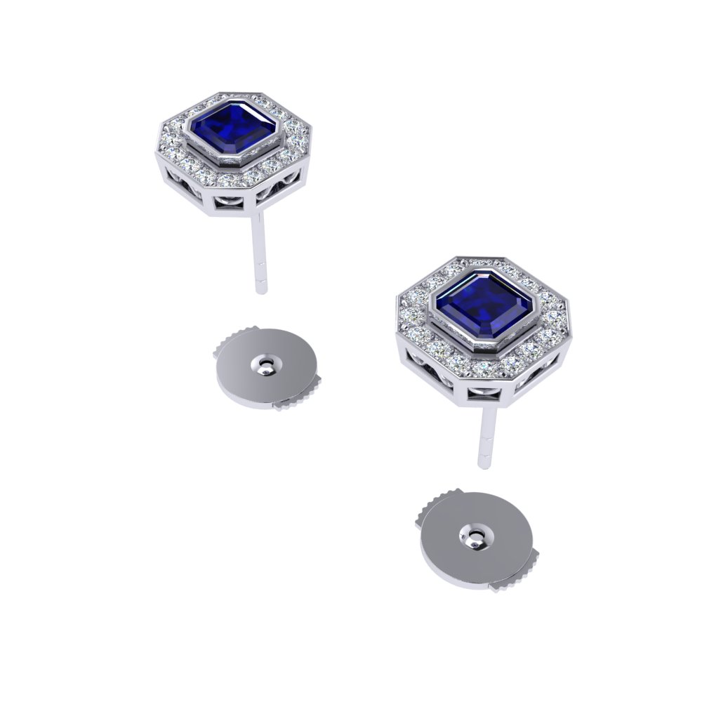 Sapphire and Diamond Sleeve Platinum Modular Earrings, bespoke jewellery CAD design by Jesper Tillqvist