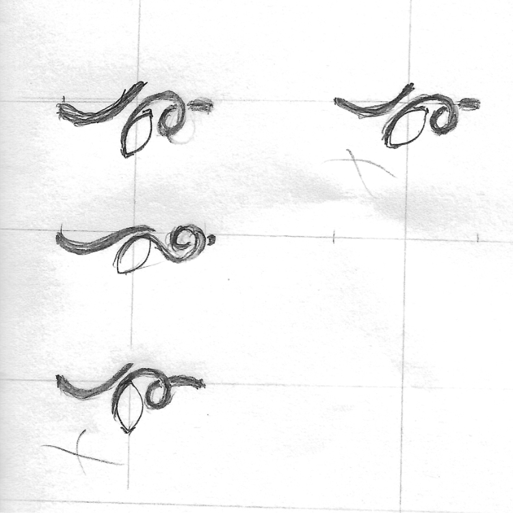 Platinum tendril ring sketch