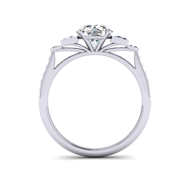 Terraced Diamond Ring Through Finger View