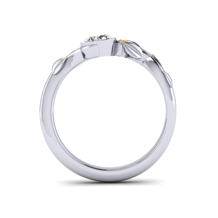 Tillqvist Engagement ring on its own Through finger view