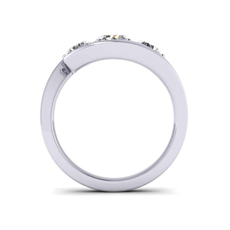 Platinum Diamond Triology Ring Through Finger View